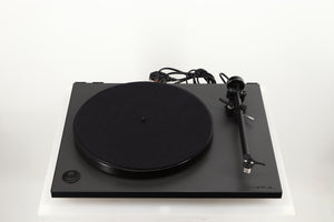 Front view of a used Rega RP1 Turntable in a cool grey finish