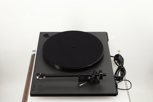 Right side view of a used Rega RP1 Turntable in a cool grey finish