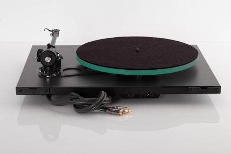 Rear view of a used Rega RP3 Turntable in Cool Grey with AT-VM95SH Cartridge