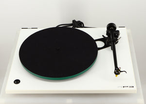 Front view of a used Rega RP3 / Exact Cartridge in a white finish