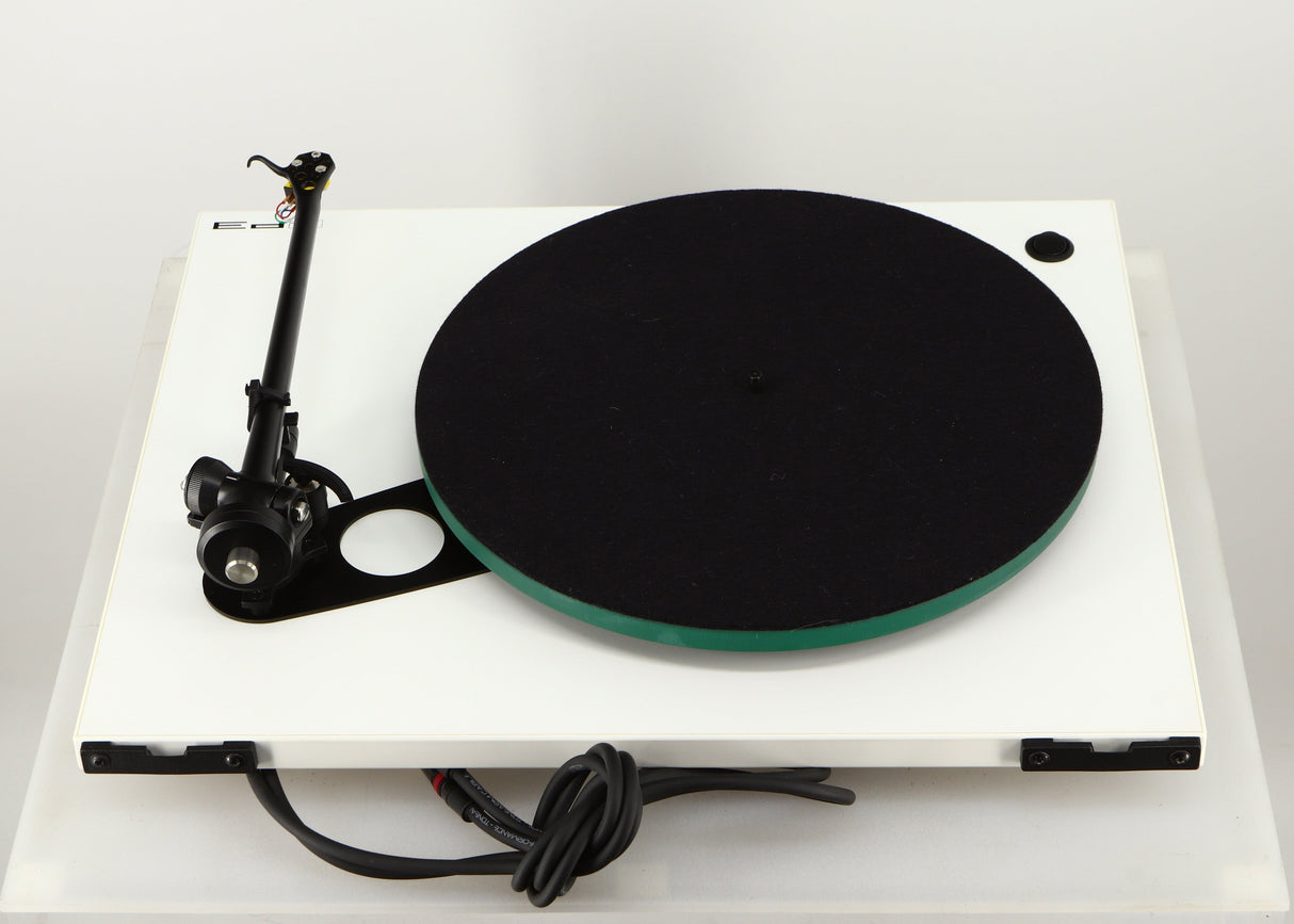 Rear view of a used Rega RP3 / Exact Cartridge in a white finish