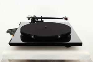 Side view of a used Rega RP6 Turntable in Black finish with Denon DL-110 MC Cartridge 