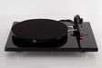 Front view of a used Rega RP6 Turntable in Black with Dynavector DV-10 X5 Cartridge