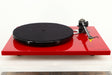 Front view of a used Rega RP6 Turntable in Red finish with Exact Cartridge 
