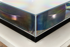 Front left corner view of a used Rega RP8 Turntable in Black finish