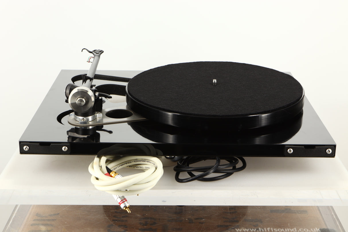 Rear view of a used Rega RP8 Turntable in Black finish