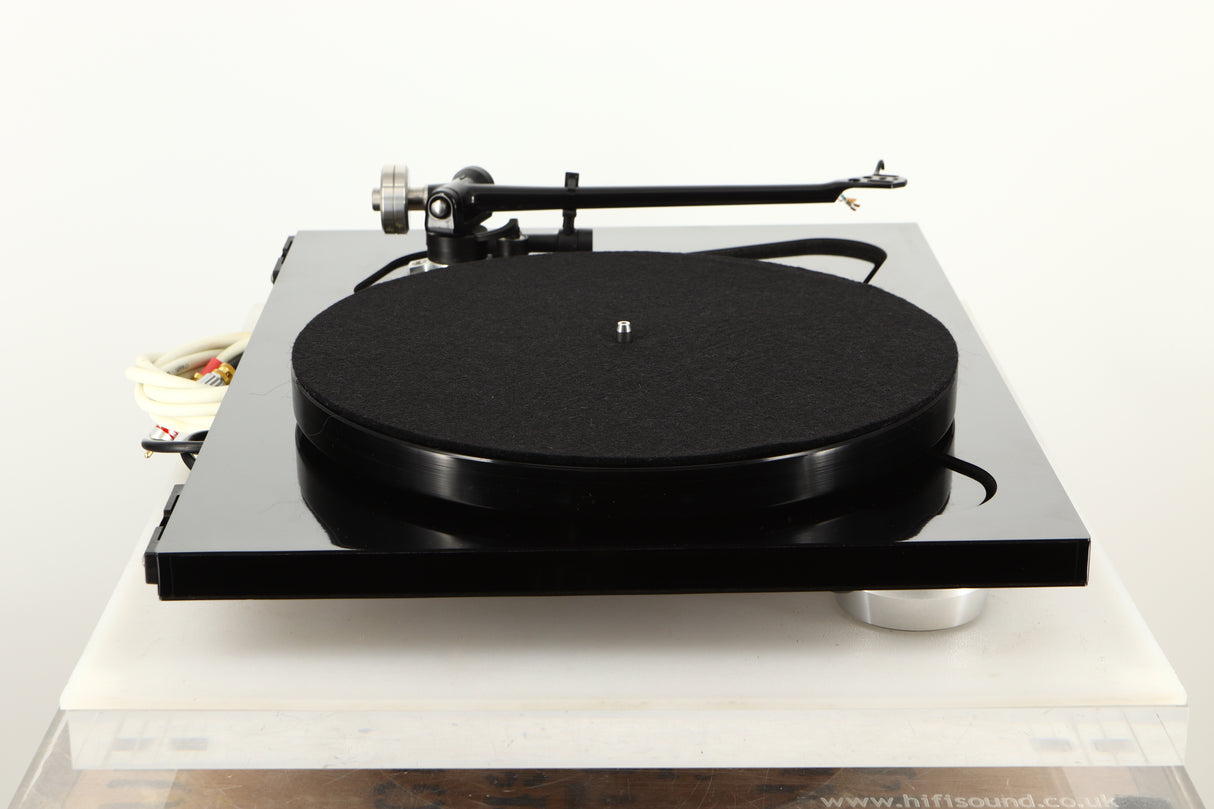 Side view of a used Rega RP8 Turntable in Black finish