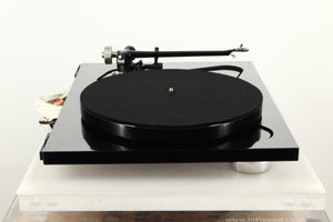 Side view of a used Rega RP8 Turntable in Black finish