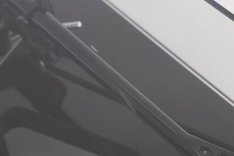 Close up view of a used Rega RP8 Turntable in Gloss Black finish