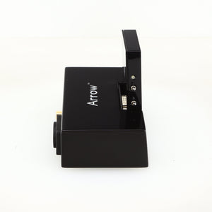 Left side view of a used REL Arrow V3 Wireless Subwoofer Transmitter in a black finish