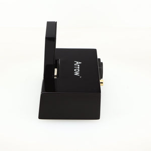 Right side view of a used REL Arrow V3 Wireless Subwoofer Transmitter in a black finish