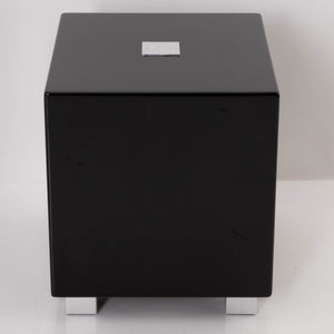 Front view of a used REL T-Zero Subwoofer in a Piano Black finish