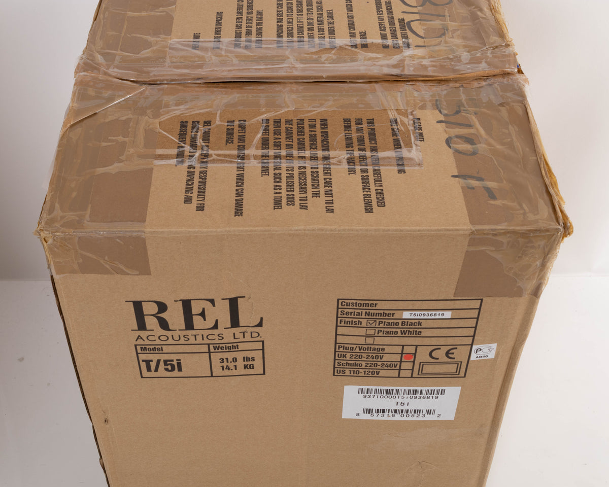 Box for a used REL T5i Subwoofer in a Piano Black finish