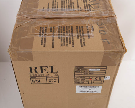 Box for a used REL T5i Subwoofer in a Piano Black finish