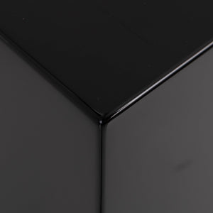 Front left corner of a used REL T5i Subwoofer in a Piano Black finish