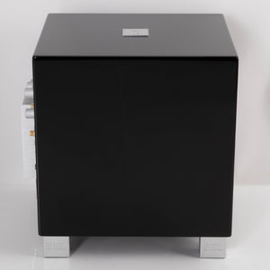 Left side view of a used REL T5i Subwoofer in a Piano Black finish