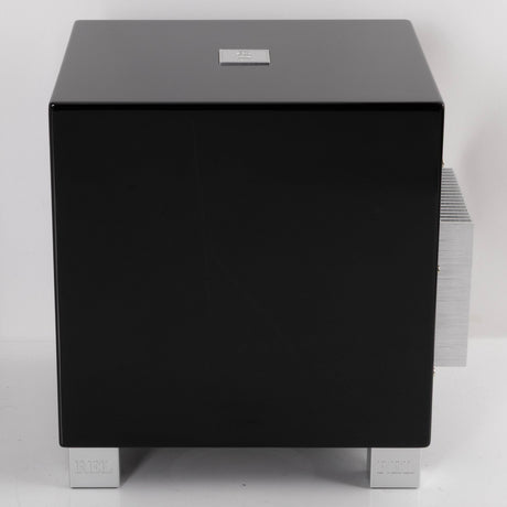 Right side view of a used REL T5i Subwoofer in a Piano Black finish