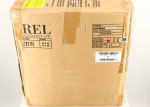 Box for a used REL T7i Subwoofer in a piano black finish