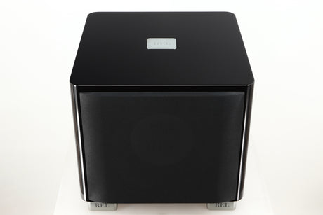 Top view of a used REL T9X Subwoofer in Piano Black finish