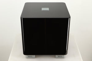 Top view of a used REL T5X Subwoofer in Piano Black finish
