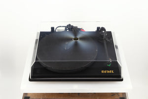 Top of a used Revolver Rebel Turntable / AT95E Cartridge in a black finish