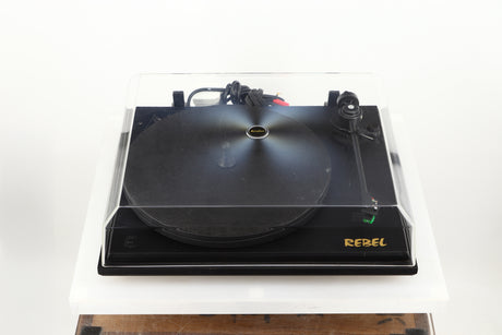 Top of a used Revolver Rebel Turntable / AT95E Cartridge in a black finish