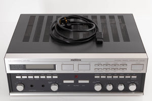 Top of a used Revox B251 Integrated Amplifier showing Mains Cable