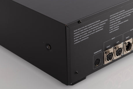 Rear right corner of a used Revox C115 Cassette Tape Deck in a Black finish