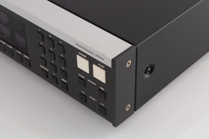 Front right corner of a used Revox C221 CD Player in a Black finish