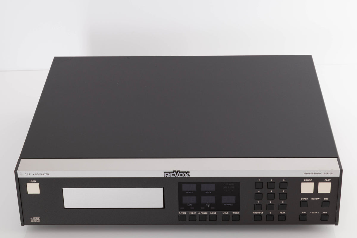 Top of a used Revox C221 CD Player in a Black finish