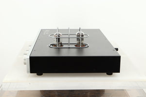 Side view of a used Rogue Audio Metis Magnum Valve Pre Amplifier in Silver finish