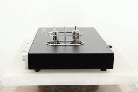 Side view of a used Rogue Audio Metis Magnum Valve Pre Amplifier in Silver finish
