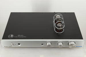 Top view of a used Rogue Audio Metis Magnum Valve Pre Amplifier in Silver finish