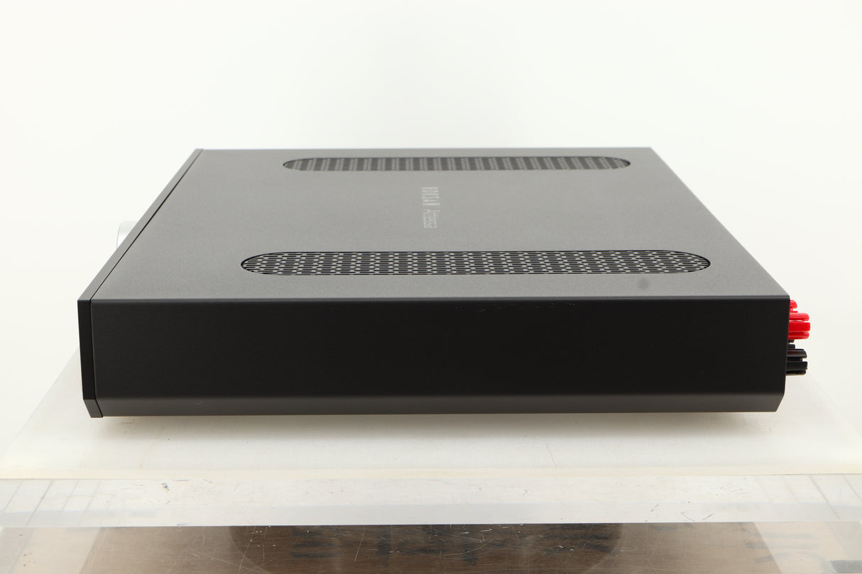 Side view of a used Roksan Attessa Integrated Amplifier in Black finish 