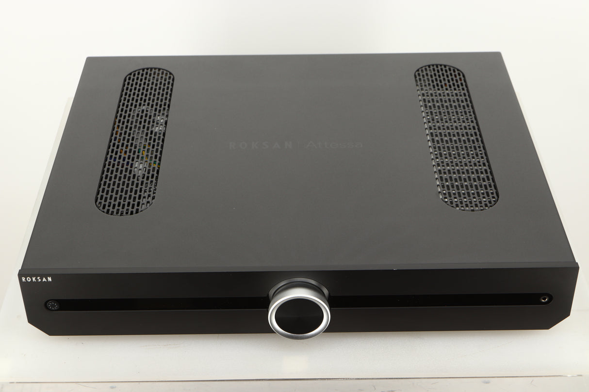 Top view of a used Roksan Attessa Integrated Amplifier in Black finish 