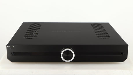 Front view of a used Roksan Attessa Integrated Amplifier in a black finish