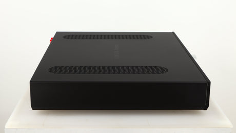 Left side view of a used Roksan Attessa Integrated Amplifier in a black finish