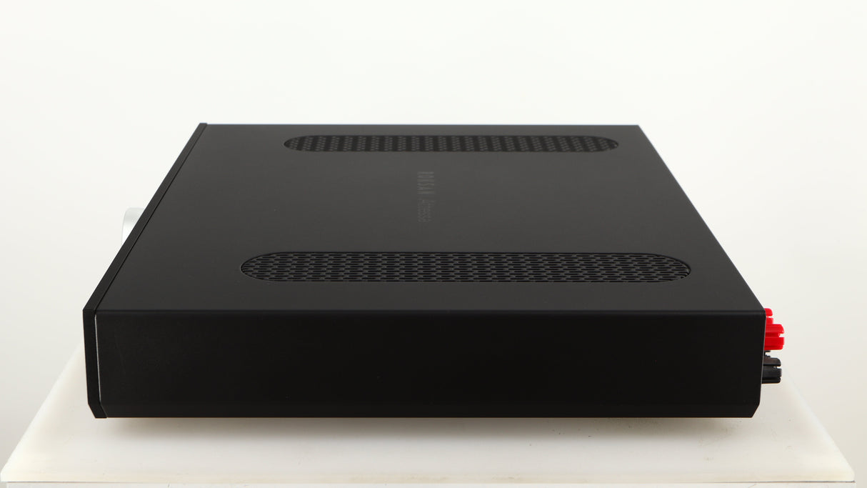 Right side view of a used Roksan Attessa Integrated Amplifier in a black finish