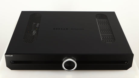 Top of a used Roksan Attessa Integrated Amplifier in a black finish