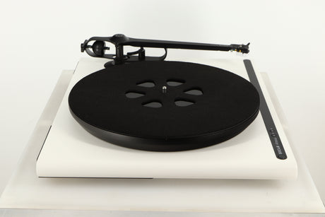 Side view of a used Roksan Attessa Turntable in White finish 