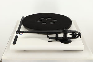 Side view of a used Roksan Attessa Turntable in White finish 