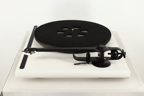 Side view of a used Roksan Attessa Turntable in White finish 