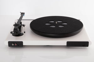 Rear view of a used Roksan Attessa Turntable in White