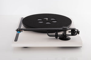 Side view of a used Roksan Attessa Turntable in White
