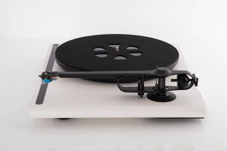 Side view of a used Roksan Attessa Turntable in White
