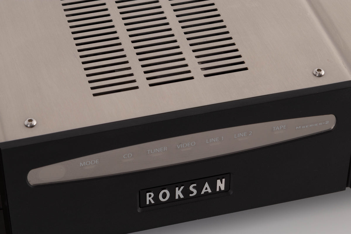 Close up view of a used Roksan Caspian M2 Integrated Amplifier in Black