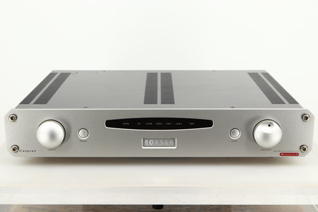 Front view of a used Roksan Caspian M Series-1 Dual Mono Pre Amplifier in Silver finish