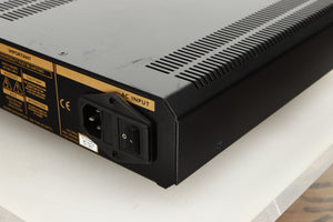 Rear right corner view of a used Roksan Caspian M Series-1 Dual Mono Pre Amplifier in Silver finish