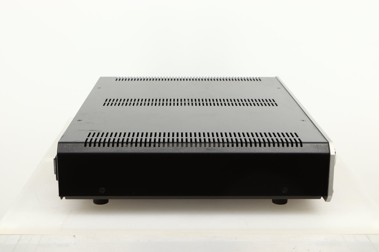 Side view of a used Roksan Caspian M Series-1 Dual Mono Pre Amplifier in Silver finish
