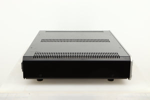 Side view of a used Roksan Caspian M Series-1 Dual Mono Pre Amplifier in Silver finish
